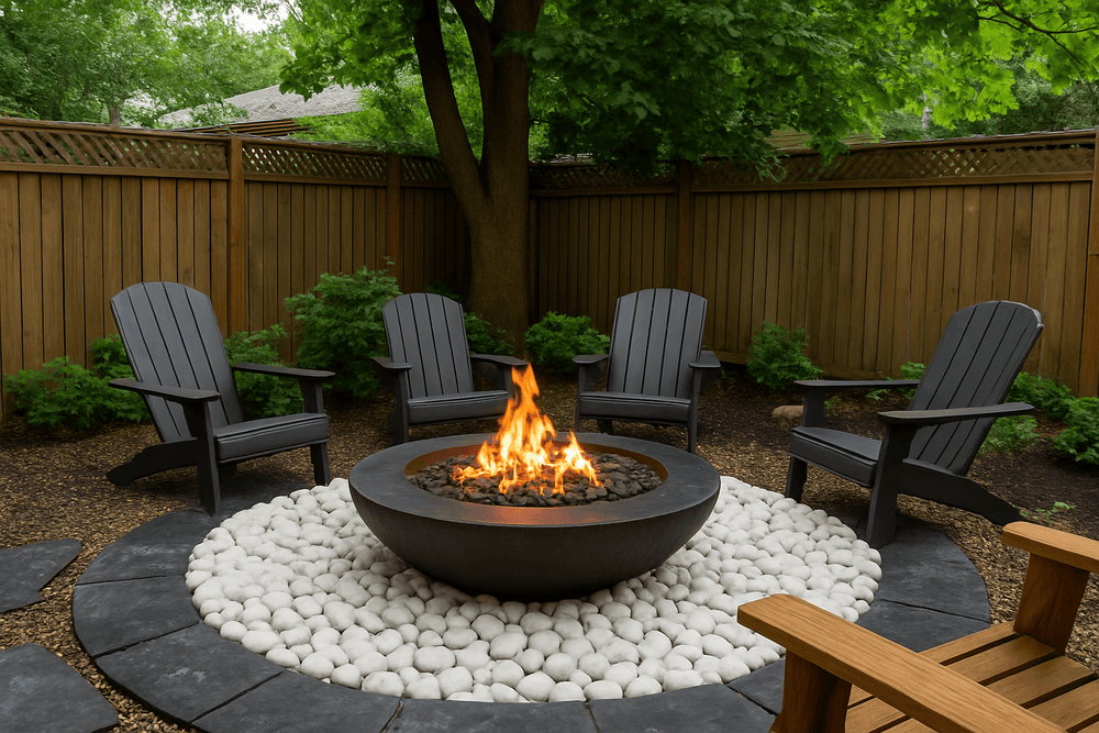 clean white pebble stones for elegant outdoor décor
